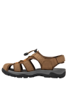Sandalia de hombre en color camel, estilo casual, con punta redonda y material PU.