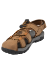 Sandalia camel casual de hombre, taco plano de 3.5 cm, ideal para verano al aire libre.