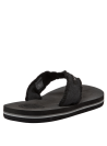 Sandalia casual negra para hombre, suela plana sólida que proporciona soporte al caminar, perfecta para paseos urbanos.