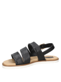 Sandalia negra de cuero, estilo casual normcore, perfecta para ocasiones informales y ambientes relajados por su comodidad.