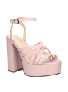 Sandalia rosada de cuero para mujer, estilo casual chic, adecuada para salidas nocturnas y situaciones de pie prolongadas.