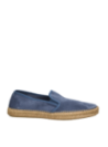 Calzado masculino boho chic azul, cuero gamuzado, suela de yute trenzado, ideal para eventos informales.