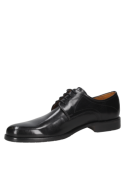 Calzado de cuero negro para hombre, estilo derby clásico, perfecto para combinar con traje en ocasiones formales.