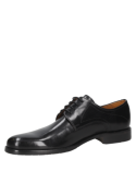 Calzado de cuero negro para hombre, estilo derby clásico, perfecto para combinar con traje en ocasiones formales.