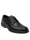 Textura del cuero en zapato Derby negro de hombre.