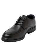Zapato Derby negro con taco bloque de 3.5 cm para hombre.