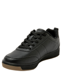 zapatilla sintética negra para niño, estilo colegial con forro textil