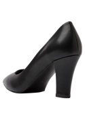 Zapato stiletto negro de cuero para mujer, diseño atemporal y elegante, ideal para eventos formales y semi-formales.