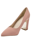 Zapato de cuero rosado para mujer, casual y elegante, con altura de caña de 6.2 cm.