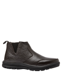 Botín marrón de cuero con diseño Chelsea, perfecto para hombres que buscan confort y estilo duradero.