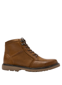 Botín casual de cuero café para hombre, diseño robusto y clásico, ideal para uso diario con suela antideslizante.