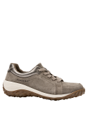 Zapatilla de cuero taupe para mujer, estilo casual, ideal para actividades diarias.