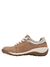 zapatilla rosada de cuero con forro textil, diseñada para uso diario en mujer.