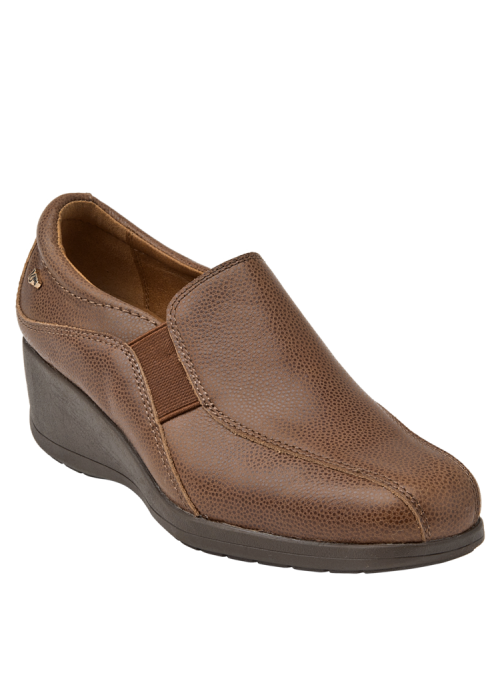 Zapato café de cuero con forro de PU, estilo clásico y versátil para cualquier ocasión.
