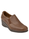 Zapato café de cuero con forro de PU, estilo clásico y versátil para cualquier ocasión.