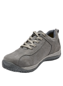 Zapato de cuero gris para hombre, cómodo y resistente, ideal para uso diario.