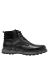 Botín negro de cuero para hombre, estilo casual, perfecto para salidas de fin de semana o paseos relajados.