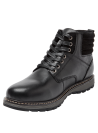 Botín casual de cuero negro para hombre, diseñado para combinar con jeans o chinos, aportando un toque de estilo urbano.