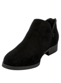Zapato casual de cuero gamuzado negro para mujer, con forro textil/poliuretano.