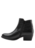 Botín negro de mujer, ideal para entornos casuales o eventos informales, con diseño clásico y moderno.