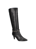 Bota alta negra para mujer, elegante y estilosa, ideal para destacar en cualquier ocasión.