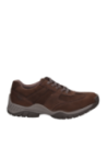 Calzado casual de cuero marrón para hombre, con cordones funcionales que permiten ajuste personalizado y comodidad.