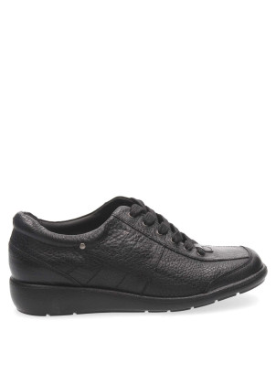 Zapato Coquelicot Mujer Zapato de cuero negro para mujer, diseño casual con caña de 5 cm.