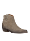 Botín gris de cuero para mujer, estilo vaquero con acento en comodidad y estilo.