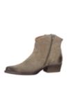 Botín vaquero gris de cuero para mujer con punta puntiaguda y caña de 11 cm.