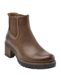 Botín de cuero café estilo Chelsea, cómodo y seguro, adecuado para actividades diarias en la ciudad o clima fresco.