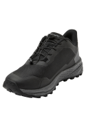 Calzado de trail running negro para hombre, mezcla de materiales sintéticos y textiles, ideal para paseos y entrenamientos.