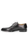 Zapato negro de cuero para hombre, estilo clásico derby, adecuado para reuniones laborales y cenas elegantes.