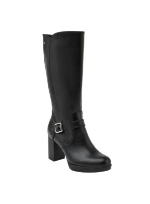 Bota Menta Mujer Bota de cuero negro con diseño anatómico y protección extra.