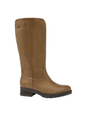 Bota de mujer en cuero beige, estilo casual con detalles sofisticados, perfecta para paseos en el campo y fines de semana.
