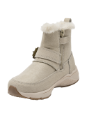 Bota beige de niña con acabado de pelo, ideal para el frío y actividades escolares.