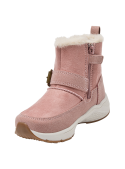 Bota textil sintética para niñas, estilo utilitario con un toque elegante, adecuada para reuniones familiares en días fríos.