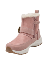 Bota textil sintética para niñas, estilo utilitario con un toque elegante, adecuada para reuniones familiares en días fríos.