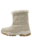Bota beige de niña, estilo casual, material textil, ideal para invierno.
