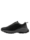 Calzado negro de trail running para hombre, ideal para paseos urbanos y actividades recreativas.