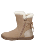 Bota camel casual para niña, combinación perfecta con leggings o jeans ajustados para un look acogedor y moderno.