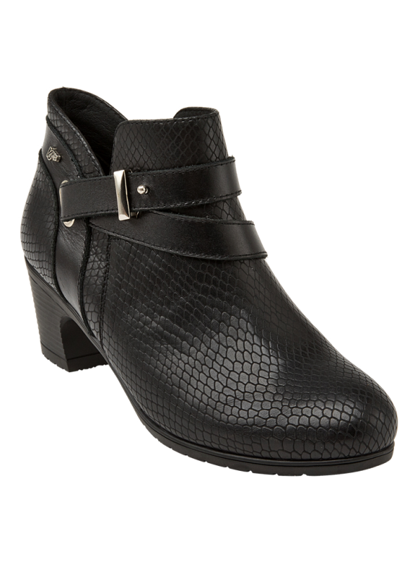 Botín de cuero marrón para mujer, diseño sofisticado con empeine liso, adecuado para otoño y eventos casuales.