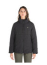 Parka mujer negra casual, 100% nylon reciclado, ideal para actividades de invierno.