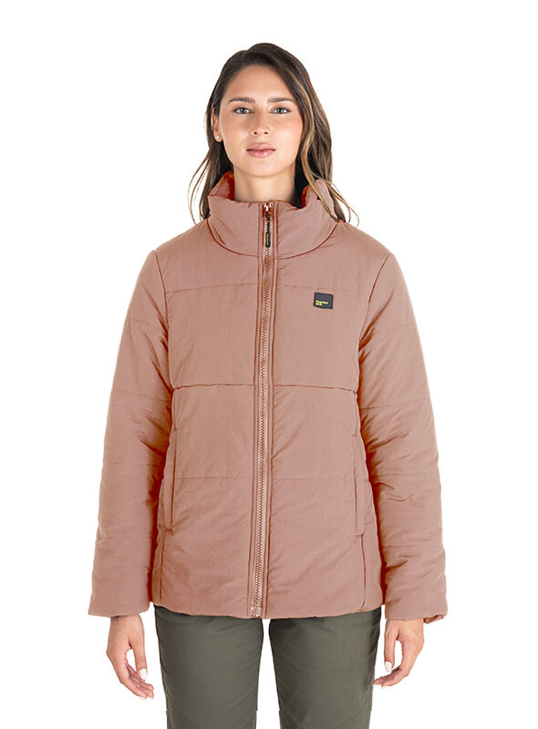 Parka mujer negra casual, 100% nylon reciclado, ideal para actividades de invierno.