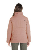 Parka rosada para mujer, estilo casual, con forro interior suave y cómodo para el frío.