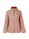 Parka mujer rosada con diseño elegante y dos bolsillos exteriores para mayor funcionalidad.