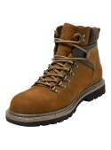 Zapato casual camel para hombre, estilo outdoor con detalles artesanales, combina con jeans o pantalones cargo.