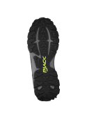 Zapatilla deportiva negra para hombre con sistema de cordones detallados, ideal para athleisure y actividades al aire libre.