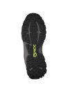 Botín rojo de trail running para hombre, ideal para exteriores, diseño moderno y amarre robusto.