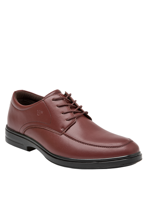 Diseño estiloso y cómodo del zapato Derby café de cuero.