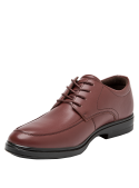 Zapato Derby café de cuero para hombre con taco bloque de 3.5 cm.